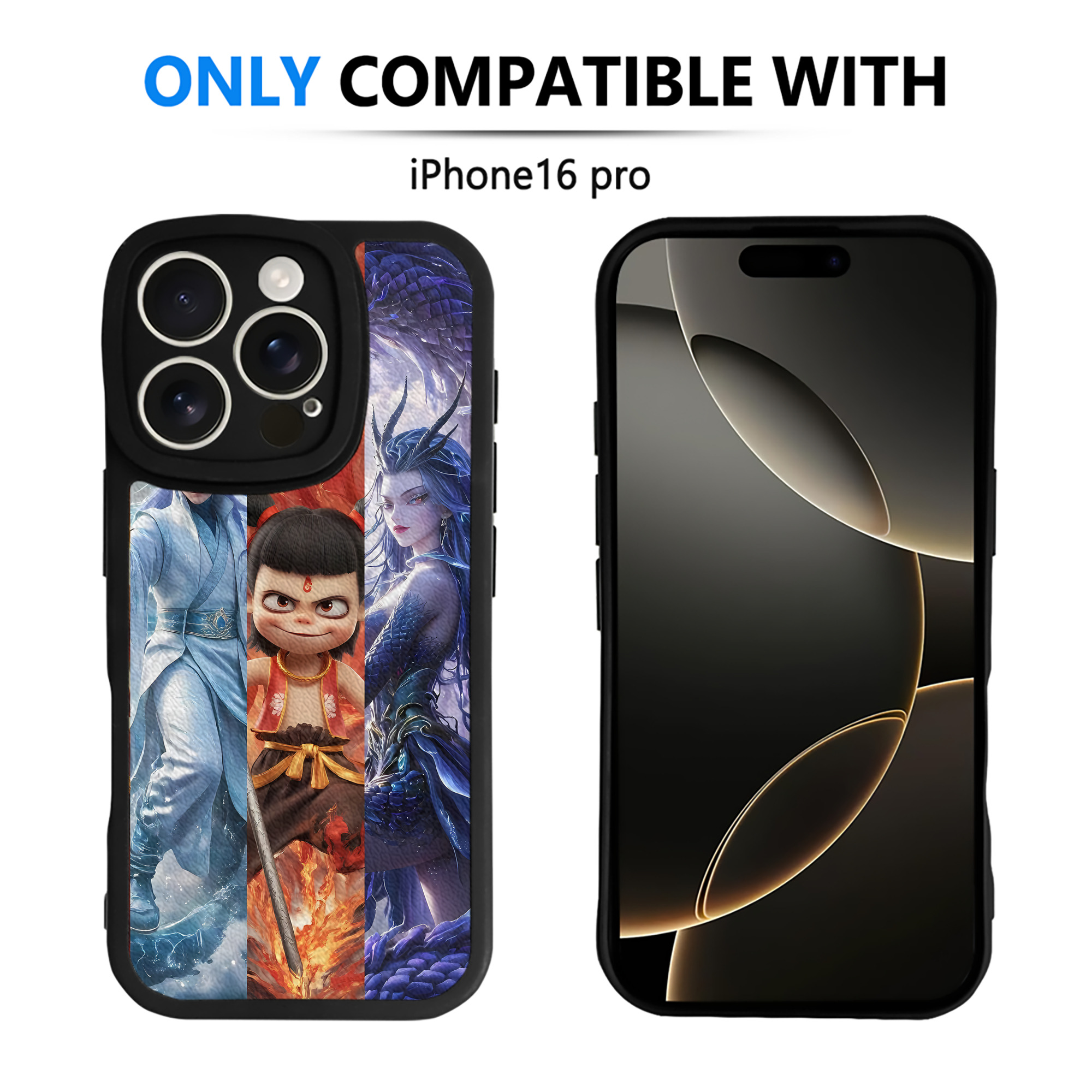 （画像用） Ne Zha 2 ナタ 魔童の大暴れ 【iPhone 16シリーズ対応】シリコンスマホケース（レザー調） 材質：シリコン